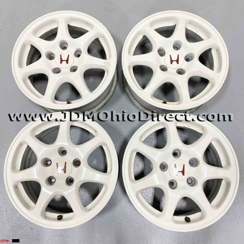 JDM EK9 Civic Type R White 5 Lug Wheels